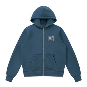 White 'Stay Salty' Unisex Fleece Full Zip Hoodie