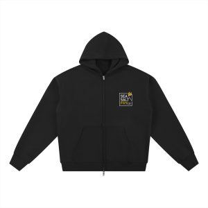 Gray 'Stay Salty' Fleece Zip-Through Hoodie